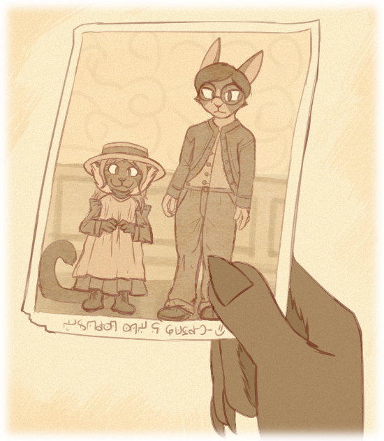 5-year-old Asha Lordanou stands next to the teenaged Duncan in an old and worn photohgraph.