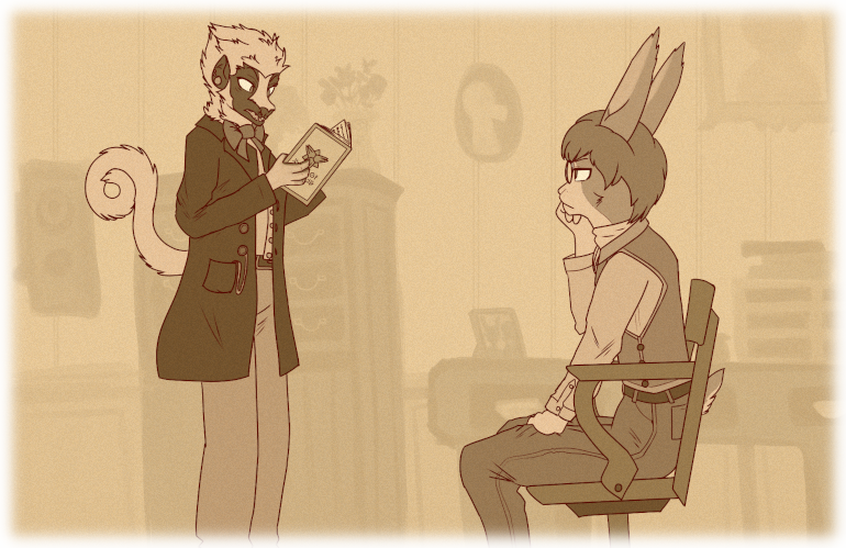 Fnich stands in Duncan's office, reading the contents of the report out loud. Duncan is sitting across from them in their work chair, looking fatigued.