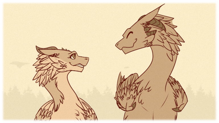 Relmoon and Asha walk alongside each other as Relmoon shares a heartfelt smile.