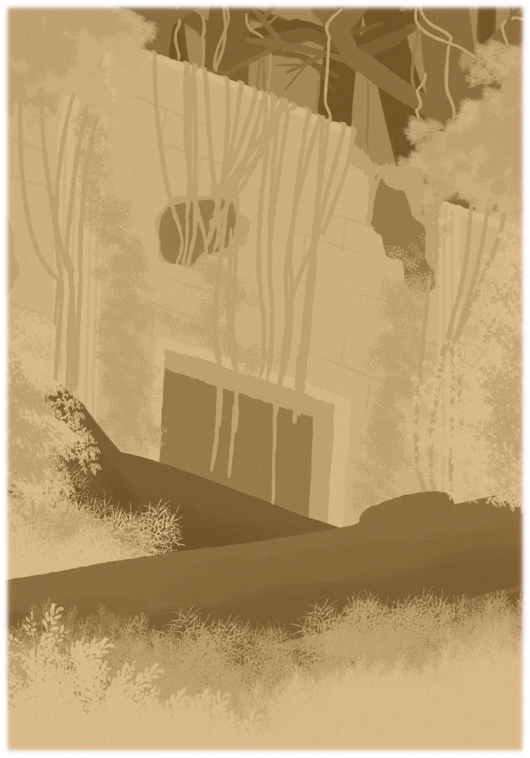 Buried deep in the forest, covered in thick vines and decayed moss, lies an ancient building. Buried deep in the forest, covered in thick vines and decayed moss, lies an ancient building.