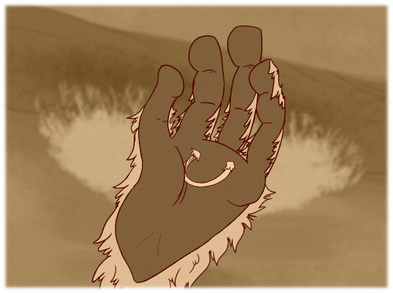 Finch holds the disfigured ring in the palm of their hand.