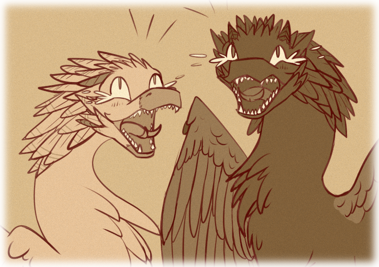 Enyll and Nakino burst out in hysterical laughter.